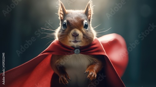 cute squirrel superhero. Created with Generative AI.