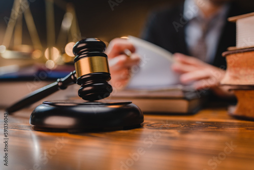 law and authority lawyer concept, judgment gavel hammer in court courtroom for crime judgement legislation and judicial decision, judge having justice of punishment guilt and criminal verdict legal