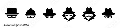 Spy icon vector or incognito icon, logo illustration 10 eps.