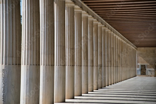 Beautiful shot of the Stoa of Attalos in Athens, Greece