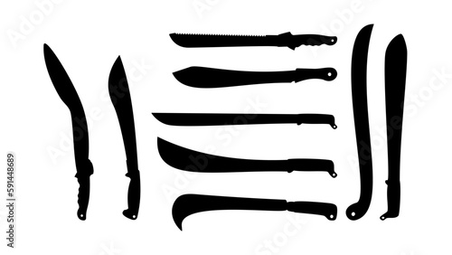 Set of machete silhouettes