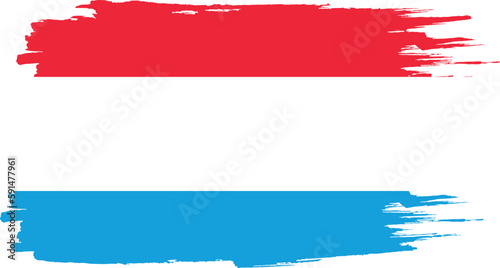Brush stroke flag of LUXEMBOURG