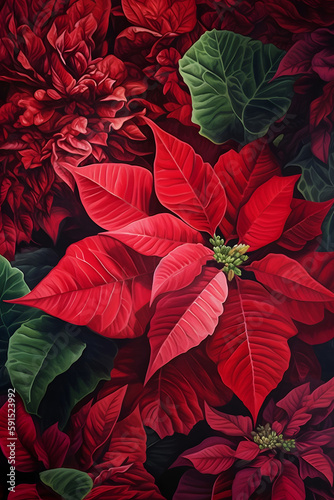 poinsettia flowers and leaves pattern flowers and leaves