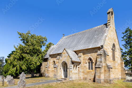 St John the Baptist church, Buckland, Tasmania, Australia. Built by convicts in 1846 and a replica of Cookham Dean parish church in Sussex, England.