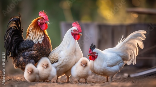 Leghorn Chicken Family Portraits