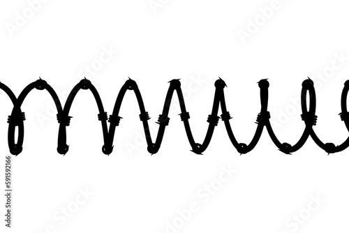 Close up illustration of spiral barbed wire