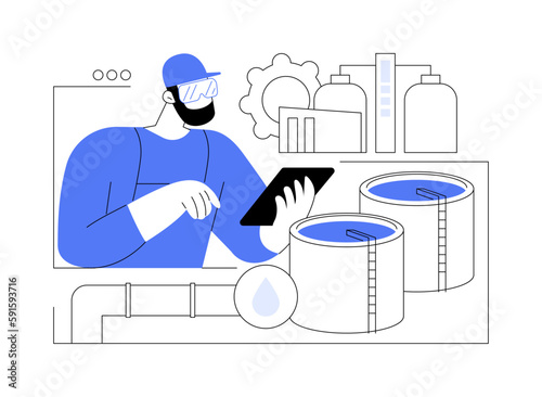 Sewage treatment abstract concept vector illustration.