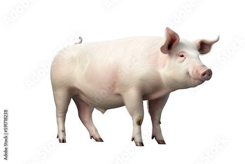 farm pig on a transparent background, Generative Ai