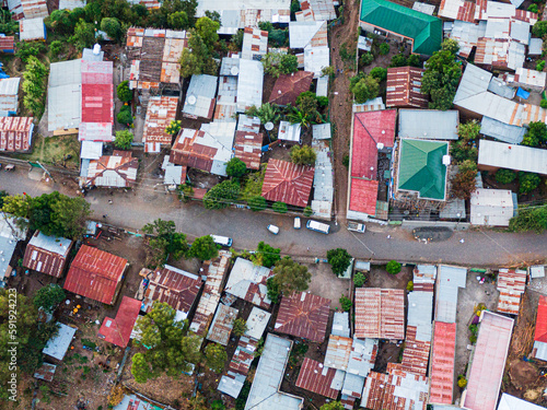 Aerial view of Gondar town city, Ethiopia