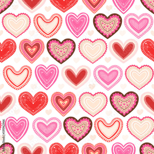 Cute love peace valentine day seamless pattern