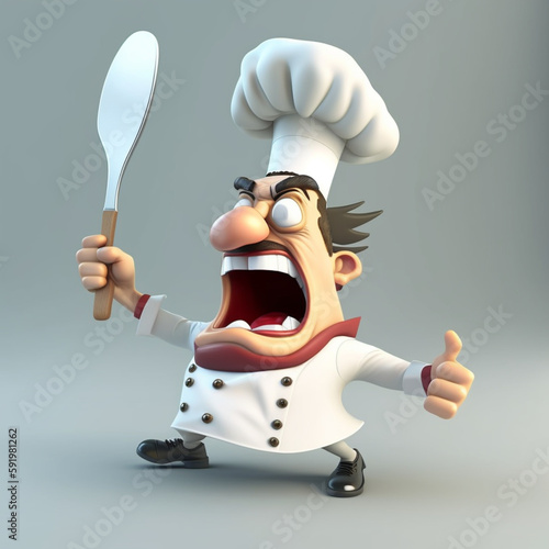 avatar cartoon furious chef wearing his dolman