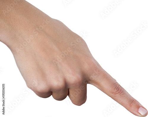 Close-up of human hand pointing