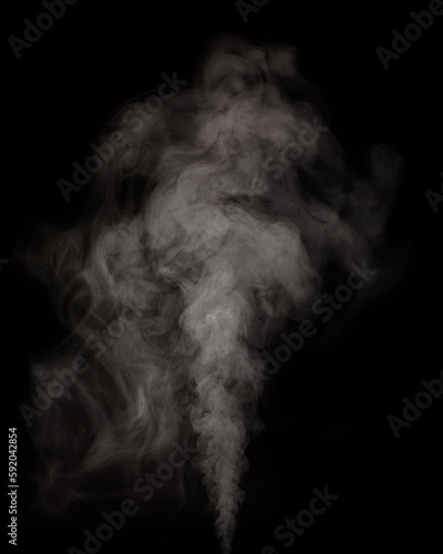 White steam overlay effect on black background.