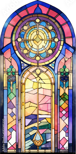 stained glass window watercolor