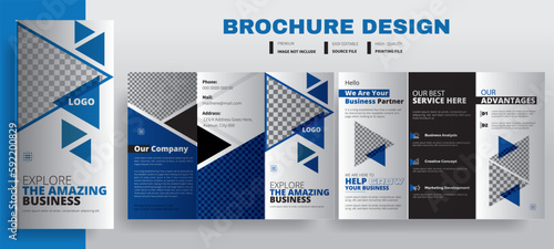 Corporate Tri Fold Brochure Template Design, Business Marketing brochure design, Amazing business planning, help grow your business, Advertisement Tri Fold Brochure template design, 