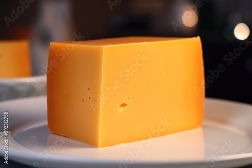 close-up photo of a block of sharp cheddar cheese