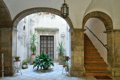 An old house in the medieval quarter of Larino, a historic town in the province of Campobasso in Italy.