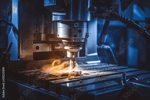 cnc milling machine at work.