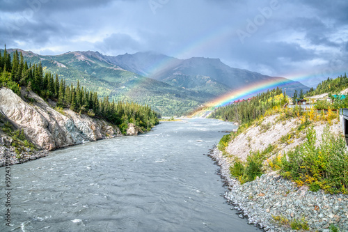 Rainbow over the Nenana River in Denali National Park, Alaska