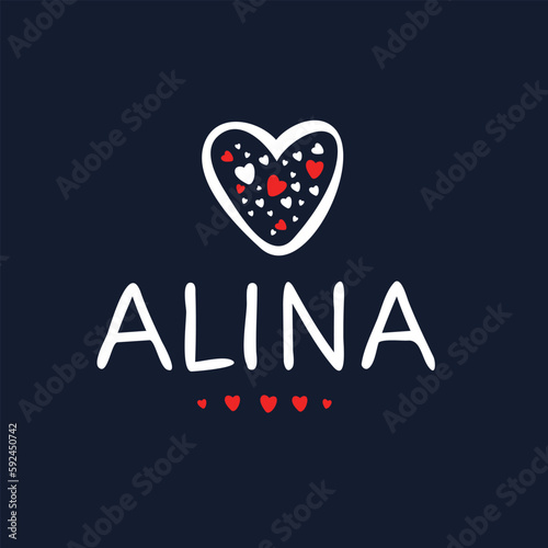 (Alina) Calligraphy name, Vector illustration.