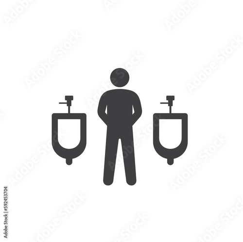 illustration of urinal, urinoir icon, toilet, vector art.