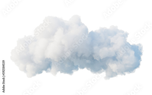 Cloud on white background, 3d rendering.