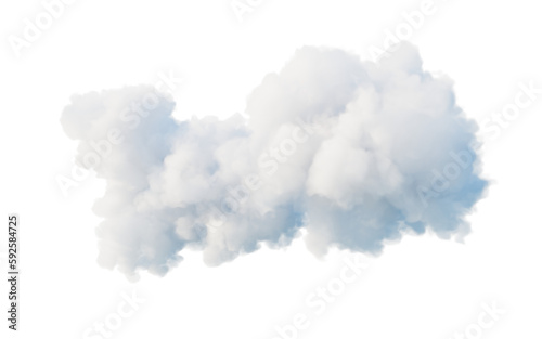 Cloud on white background, 3d rendering.