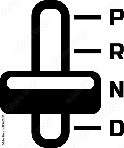 Automatic transmission sign icon. Auto car control symbol. Gray circle button with icon. Vector