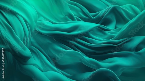 Green turquoise teal blue abstract texture background. Color gradient. Colorful matte background with space for design. Toned canvas fabric. Web banner. Wide. Long. Panoramic