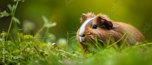 Cute and adorable guinea pig. Generative AI