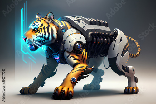 Tiger als Roboter erstellt mit generativer AI
