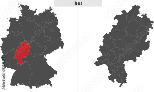 map of Hesse state of Germany