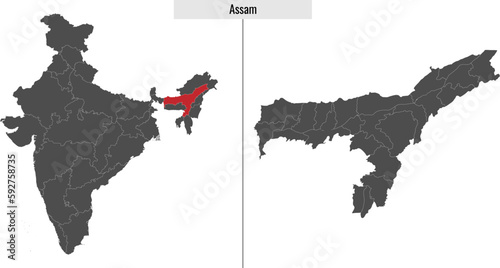 Assam map state of India