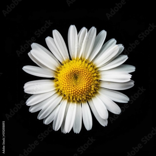 Single Daisy Flower Isolated on Dark Background | Generative AI Artwork