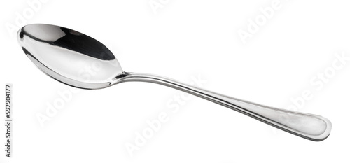 Shiny metal spoon isolated