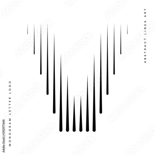 Monogram logo letter v lines abstract modern art vector illustration