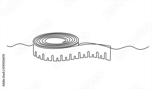Continuous one line drawing of Measure tape