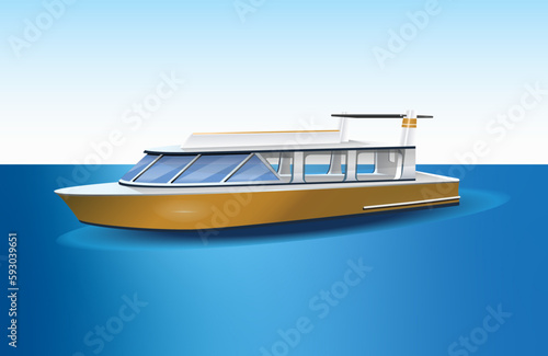Motor Boat Vector (Editable)