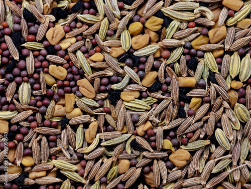 Panch phoron (Indian Five Spice Blend) Eastern India and Bangladesh and consists of the following seeds: Cumin, Brown Mustard, Fenugreek, Nigella and Fennel.