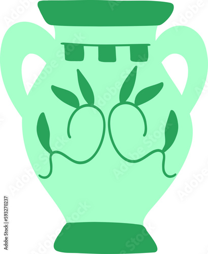 green Greek vase