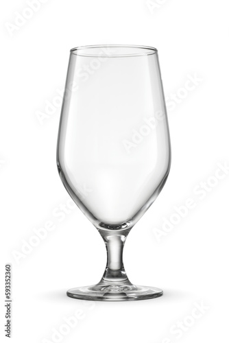 Empty clean tulip glass for beer isolated on white.