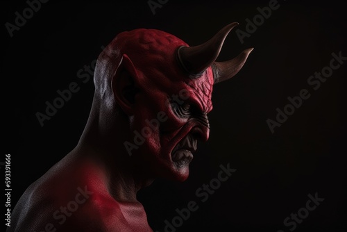 Satan, the devil portrait. Devil halloween costume.