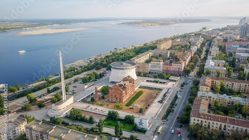 Russia, Volgograd - August 28, 2017: Museum-Reserve The Battle of Stalingrad is a museum complex in Volgograd. ( Gergardt Mill ( Grudinina ) and Panorama Museum Battle of Stalingrad )