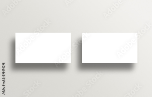 Dwie poziome wizytówki na białym tle. Makieta