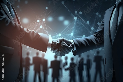 Successful Business Handshake: Celebrating Partnership and Merger