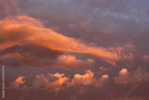 sunset in the clouds, sunset sky with clouds evening summer 