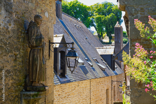 sculpture of monk at Auray