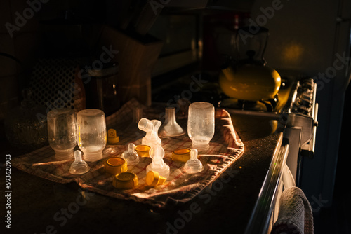 Breast Pump Equipment in the morning light
