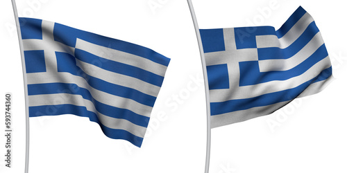 Greece Two Model ALPHA BACKROUND Flag