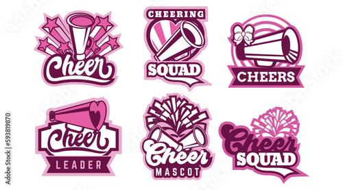 Set of cheerleader logo design template bundle